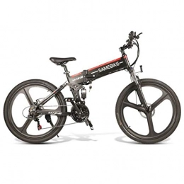 SHTST vélo Vélo électrique-VTT électrique de 26 pouces avec batterie au lithium 48V 8Ah, changement de vitesse Shimano à 21 vitesses et freins à disque à absorption des chocs haute résistance ( Color : Black )