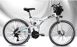 Fangfang Vélo de montagne électrique pliant Vélos électriques, VTT, 48V électrique de vélo de Montagne, 26 Pouces Pliant E-Bike avec 4, 0" Fat pneus Roues Spoke, Suspension Haut de Gamme complète, Rouge, Bicyclette (Color : White)