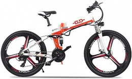 WJSW Vélo de montagne électrique pliant WJSW Vélo électrique Pliant, vélo de Montagne de 26 Pouces avec Batterie au Lithium Amovible et écran LCD (Blanc)