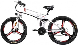 XINHUI Vélo de Neige électrique, Vélo de Montagne électrique Pliant Ebike 350W 48V Moteur, écran à LED Vélo électrique Vélo Tradi,Blanc