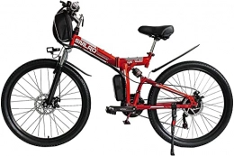 XINYUDAGE Vélos électriques pour Adultes vélo électrique Pliant VTT Dirtbike 26 48V 10Ah 350W IP54 Conception étanche Stockage Facile vélos électriques Pliables pour Hommes-Rouge Iteration
