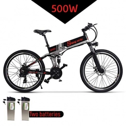 XXCY Vélo de montagne électrique pliant XXCY Vélo De Montagne Électrique 500w / 350w 12.8ah Ebike Pliant Le Vélo Shimano 21speeds De Vélo Deux Batteries (black02)