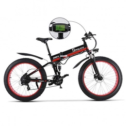 YONGXINXUZE Vélo de montagne électrique pliant YONGXINXUZE Vélo de Ville 1000W Neige Alliage d'aluminium Cadre vélo de Plage 26 Pouces 48V Batterie au Lithium vélo