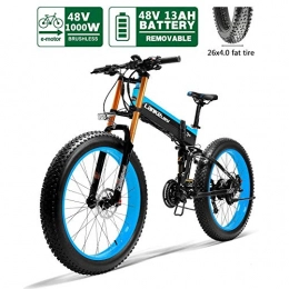 ZHAOSHOP vélo ZHAOSHOP Vélo électrique 26" x4.0'' Fat Tire e-Bike Alliage d'aluminium Pliant vélo électrique Vélo de Montagne Batterie au Lithium Batterie Freins à Disque Hydrauliques pour Femme / Homme, Blue