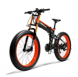 ZHAOSHOP vélo ZHAOSHOP Vélo électrique 26" x4.0'' Fat Tire e-Bike Alliage d'aluminium Pliant vélo électrique Vélo de Montagne Batterie au Lithium Batterie Freins à Disque Hydrauliques pour Femme / Homme, Orange