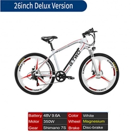 ZXM 26/27.5 inch Mountain Bike 48V 9.6Ah Lithium Battery 350W Electric Bike 5 Level Pedal Assist Lockable Suspension Fork MTB