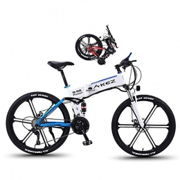 ZYC-WF vélo ZYC-WF Vélo électrique pliant pour adultes hommes femmes avec pneu 26 pouces 27 vitesses écran LCD vélo de montagne pour les déplacements en ville 350W en aluminium VTT vélos de route, rouge, Bleu