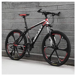 FMOPQ Vélo de montagnes 21 Speed Mountain Bike 26 inches 6Spoke Wheel Front Suspension Dual Disc Brake MTB Bicycle Red
