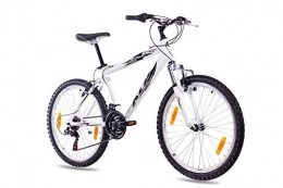 Unbekannt Vélo de montagnes 24 "Mountain Bike vélo pour jeune Unisexe KCP Street en aluminium avec 18 vitesses Shimano Blanc