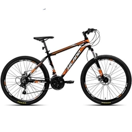 Generic Brands Vélo de montagnes 26" 21 vitesses en alliage d'aluminium de vélo de suspension de vélo de montagne à double frein à disque (roue à rayons orange)