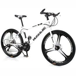 KOSFA Vélo de montagnes 26 pouces VTT pour femmes / hommes léger 21 / 24 / 27 vitesses vtt adultes vélos cadre en acier au carbone Suspension avant, Blanc, 24 speed