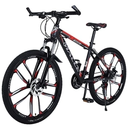 KOSFA Vélo de montagnes 26 pouces VTT pour femmes / hommes léger 21 / 24 / 27 vitesses vtt adultes vélos cadre en acier au carbone Suspension avant, H, 21 speed