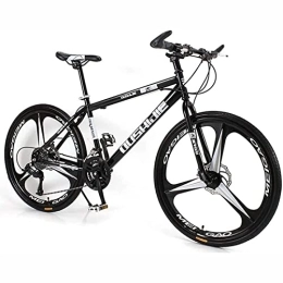 KOSFA vélo 26 pouces VTT pour femmes / hommes léger 21 / 24 / 27 vitesses vtt adultes vélos cadre en acier au carbone Suspension avant, Noir, 21 speed