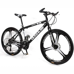 KOSFA Vélo de montagnes 26 pouces VTT pour femmes / hommes léger 21 / 24 / 27 vitesses vtt adultes vélos cadre en acier au carbone Suspension avant, Noir, 24 speed