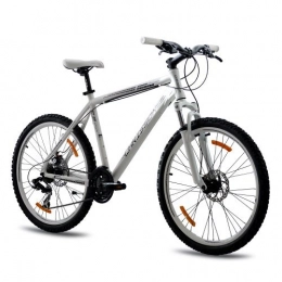 CHRISSON vélo 26" VÈLO VTT MOUNTAINBIKE Aluminium CHRISSON TERIER avec 21 Vitesse SHIMANO TX blance matt (w) - 66, 0 cm (26 Pouces)