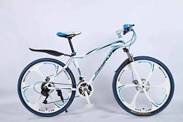 TTZY vélo 26En 27 Vitesses VTT for Adultes, léger en Alliage d'aluminium Plein Cadre, Suspension des Roues Avant de vélos Hommes, Frein à Disque 6-11, Noir 1 SHIYUE ( Color : Blue 4 )