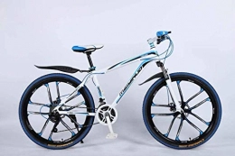 TTZY vélo 26En 27 Vitesses VTT for Adultes, léger en Alliage d'aluminium Plein Cadre, Suspension des Roues Avant de vélos Hommes, Frein à Disque 6-11, Noir 1 SHIYUE ( Color : Blue 5 )