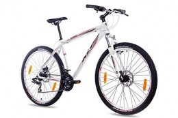 KCP Vélo de montagnes 27, 5 pouces vtt vélo KCP garriot Unisexe avec 21 vitesses Shimano Blanc, 48 cm
