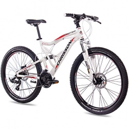 CHRISSON vélo 66 cm pouce en alliage Vélo de montagne Vélo Chrisson Emoter Entièrement Unisexe avec 21S Shimano TX55 2 x Disc Blanc mat