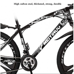 Abrahmliy Vélo de montagnes Abrahmliy Cadre de vélo de Montagne Semi- Rigide et Fourche Suspendue Double Frein à Disque pédales PVC-Noir_26 Pouces 21 Vitesses
