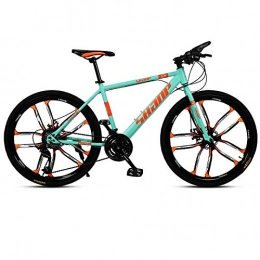 RSJK Vélo de montagnes Adult Mountain Bike Cross Country Speed ​​Racing Unisex 26" 30 Speed ​​System Front and Rear Mechanical Disc Brakes One Wheel Red@10 Couteaux, Vert Impair_30 Vitesses 26 Pouces [160-185cm]