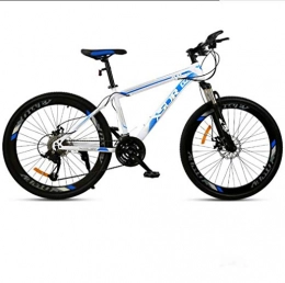 AISHFP Vélo de montagnes Adulte VTT, Double Frein à Disque / carbonisé Bikes Cadre en Acier, Plage de motoneige vélo, 24 Pouces Roues, Bleu, 21 Speed