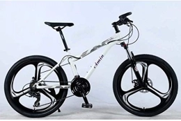 Aoyo Vélo de montagnes Adulte Vélo de route, 24En 21 vitesses VTT, léger en alliage d'aluminium Plein cadre, Suspension avant Roue Etudiante hors route Déplacement des adultes vélo, (Color : White)