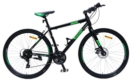 amiGO vélo Amigo Control - VTT pour homme et femme - 28" - Shimano 21 vitesses - Convient à partir de 160 cm - Avec frein à main, frein à disque et support de vélo - Noir / vert