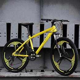 ANGEELEE vélo ANGEELEE Country Mountain Bike 26 Pouces Double Disque de Frein Country Double Off-Road Shift Bike avec Cadre en Alliage d'aluminium Outdoor Cycling Yellow 27 Speed-27 Vitesses_Jaune