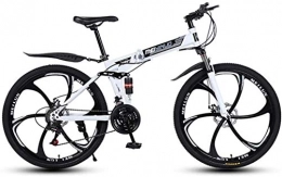Aoyo Vélo de montagnes Aoyo Vélo de course blanc 26" 21 vitesses VTT pour adultes, cadre en aluminium léger à suspension, fourche suspendue, frein à disque,