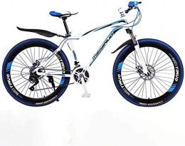 baozge vélo Baozge 26 VTT à 24 vitesses pour adultes, léger en alliage d'aluminium Full Frame roue suspension avant pour homme, frein à disque bleu 1-bleu 2