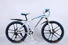 baozge Vélo de montagnes Baozge 26 VTT à 24 vitesses pour adultes, léger en alliage d'aluminium Full Frame roue suspension avant pour homme, frein à disque bleu 1-bleu 5