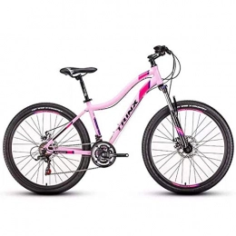 BCX vélo BCX Vélos de montagne pour femmes, vélo de montagne de montagne à frein à disque double à 21 vitesses, vélo de montagne semi-rigide à suspension avant, vélo adulte, 24 pouces blanc, 26 pouces rose