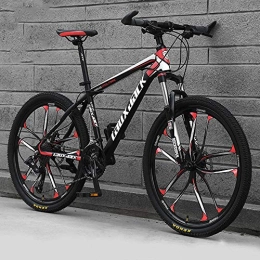 JUZSZB vélo Bikes VTT, Vélo de montagne en alliage d'aluminium de 26 pouces 27 vitesses vélo d'absorption des chocs hors route Noir rouge 30 vitesses