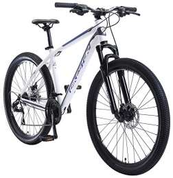 BIKESTAR vélo BIKESTAR VTT en Aluminium, Frein à Disque, 21 Vitesses Shimano, 27.5 Pouces | Mountainbike Cadre 18" Pouces MTB Suspension Avant | Blanc
