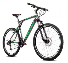 breluxx Vélo de montagnes breluxx® VTT Hardtail FS Disk Adrenalin Sport 29" Gris / vert 21 vitesses Shimano, FS + freins à disque - Modèle 2020