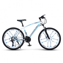 FBDGNG vélo Cadre de suspension avant pour VTT - 21 / 24 / 27 vitesses - Roues de 66 cm - Double frein à disque - Pour homme et femme - Taille : 24 vitesses - Couleur : blanc