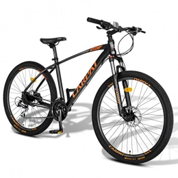 CARPAT SPORT Vélo de montagnes Carpat Sport VTT en aluminium 27, 5" | Shimano 24 vitesses avec frein à disque – Convient pour adultes, VTT, hommes et femmes – Noir et orange