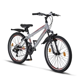 Chillaxx vélo Chillaxx Vélo Escape Premium VTT de 24 et 26 pouces - Vélo pour filles, garçons, hommes et femmes - 21 vitesses (24 pouces, gris / rouge V-Bramse)