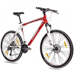 CHRISSON Vélo de montagnes Chrisson Vélo VTT 26" en aluminium avec déodorant 24 g Rouge / blanc mat, 48 cm