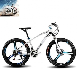 CZYNB Vélo de montagnes Confortable 26 Pouces Mountain Bikes, Semi-Rigide Disque de Frein Hommes VTT, vélo Missing, Armature en Acier Haute teneur en Carbone 21 Vitesses, Blanc (Color : White)