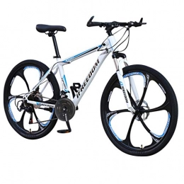Crazboy Vélo de montagne pour étudiant, roues de 26 pouces, VTT de trail en acier à haute teneur en carbone, vélos pliables, 21 vitesses, VTT à suspension complète, dérailleurs, freins à disque (bleu)