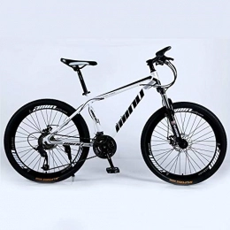 DOMDIL vélo DOMDIL VTT Vélo de Montagne Country 27.5 inch, VTT Adulte, Vélo Semi-Rigide avec siège réglable, Cadre en Acier au Carbone épaissi, Blanc Noir, Roue à Rayons, 21- décalage d'étape