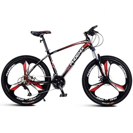Dsrgwe vélo Dsrgwe VTT, 26" Vélos de Montagne Vélos, Cadre en Alliage d'aluminium léger, Double Disque de Frein et de Suspension Avant Verrouillage, 27 Vitesses (Color : Black+Red)