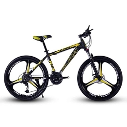 LADDER vélo Dsrgwe VTT, 26inch VTT, Vélos de Montagne Hardtail Acier, Double Frein à Disque et Suspension Avant, Mag Wheel (Color : Black+Yellow, Size : 21 Speed)
