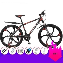 Dsrgwe vélo Dsrgwe VTT, Mountain Bike, Cadre en Acier au Carbone Hardtail Montagne Vélos, Double Frein à Disque et Suspension Avant, 26 Pouces Roues (Color : Black+Red, Size : 27 Speed)