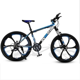 Dsrgwe vélo Dsrgwe VTT, Mountain Bike / Vélos, Cadre en Acier au Carbone, Suspension Avant et Double Disque de Frein, 26inch Roues en Alliage (Color : Black+Blue, Size : 21 Speed)
