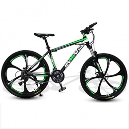 Dsrgwe vélo Dsrgwe VTT, Mountain Bike / Vélos, Cadre en Acier au Carbone, Suspension Avant et Double Disque de Frein, 26inch Roues en Alliage (Color : Black+Green, Size : 21 Speed)