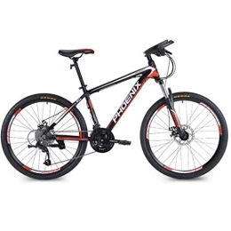 Dsrgwe vélo Dsrgwe VTT, Mountain Bike / Vélos, Cadre en Alliage d'aluminium, Suspension Avant et Double Disque de Frein, Roues 26 Pouces, 27 Vitesses (Color : Black+Red)