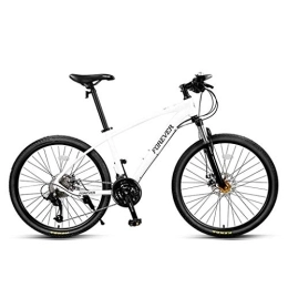 LADDER vélo Dsrgwe VTT, VTT, 26inch Roues, Vélos Cadre en Alliage d'aluminium, Double Frein à Disque et Fourche Avant, 27 Vitesse (Color : White)